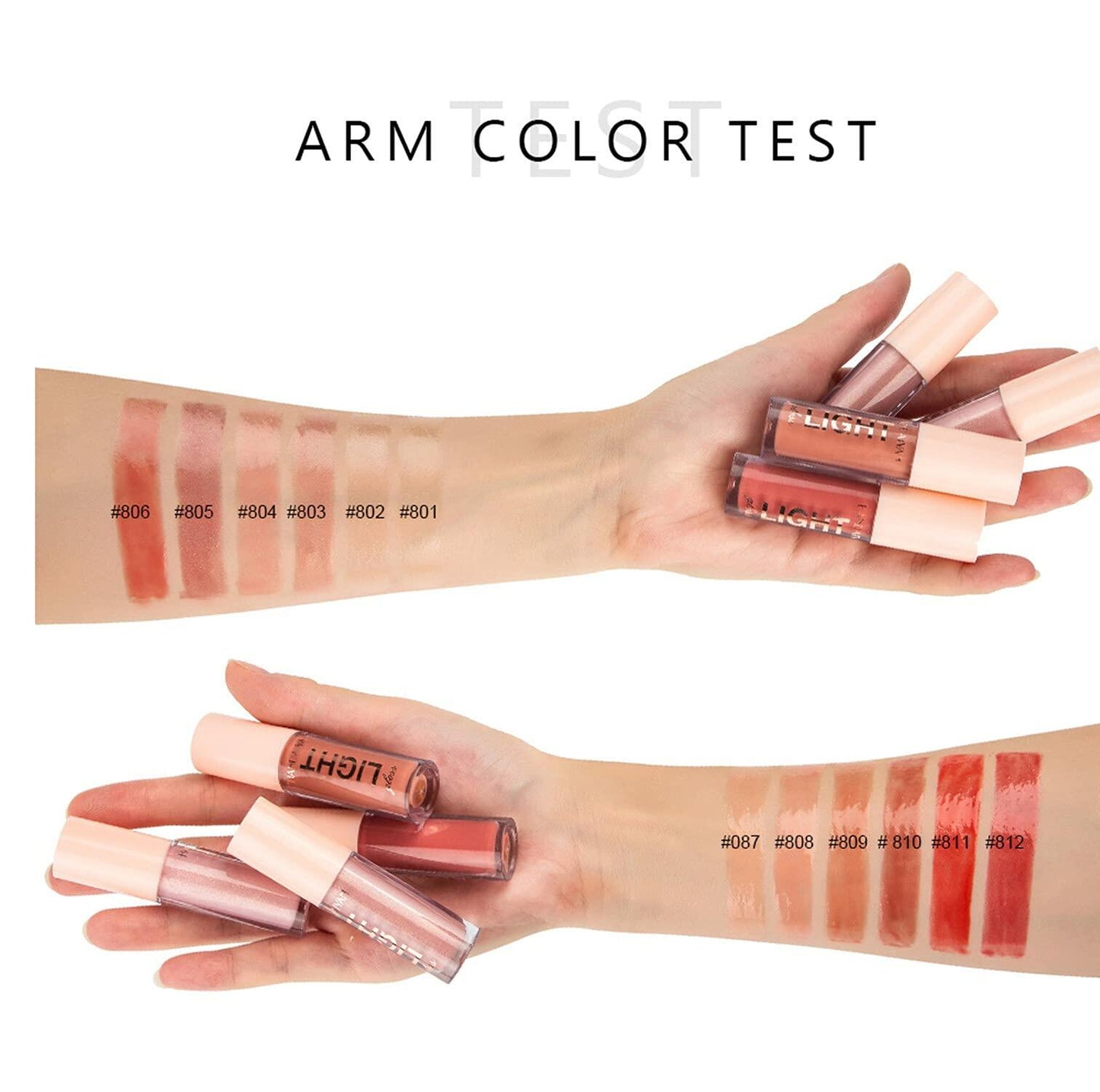 MAEPEOR Moisturizing Lip Gloss Set 6PCS Neutral Nude Hydrating 1 Fl Oz