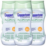 Coppertone Pure and Simple Zinc Oxide Mineral Sunscreen SPF 50 6oz 3 Pack