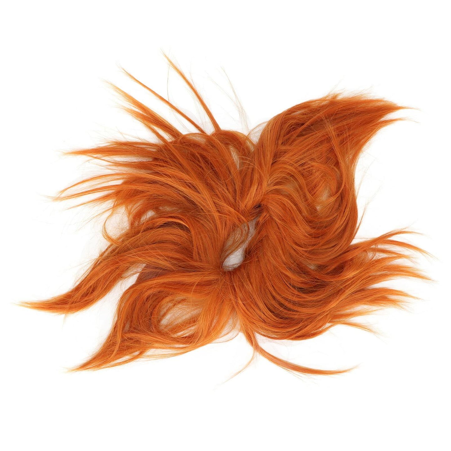 Sonew Messy Bun Hair Piece Ponytail Tousled Updo Soft High Elastic Orange