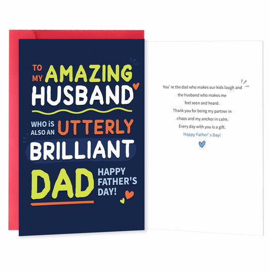 IDU Fathers Day Card for Husband from Wife Emotional Dual Roles ZN167