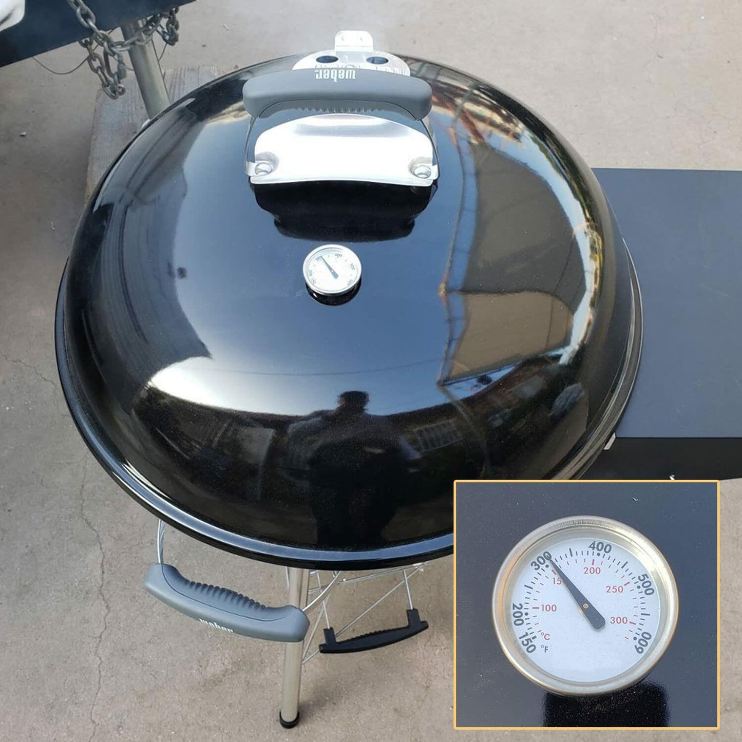 MOASKER Grill Thermometer Gauge Heat Indicator Black for Kenmore Nexgrill