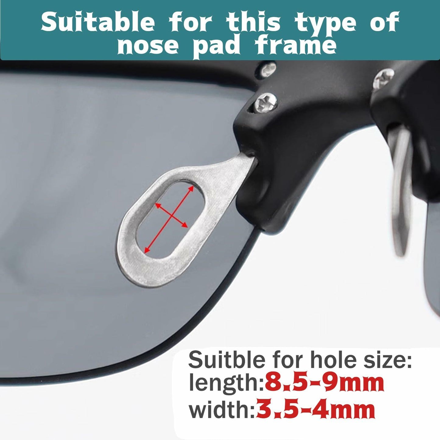 TORWOL 5 Pairs Silicone Glasses Nose Pads Push-in Anti-Slip Black Replacement