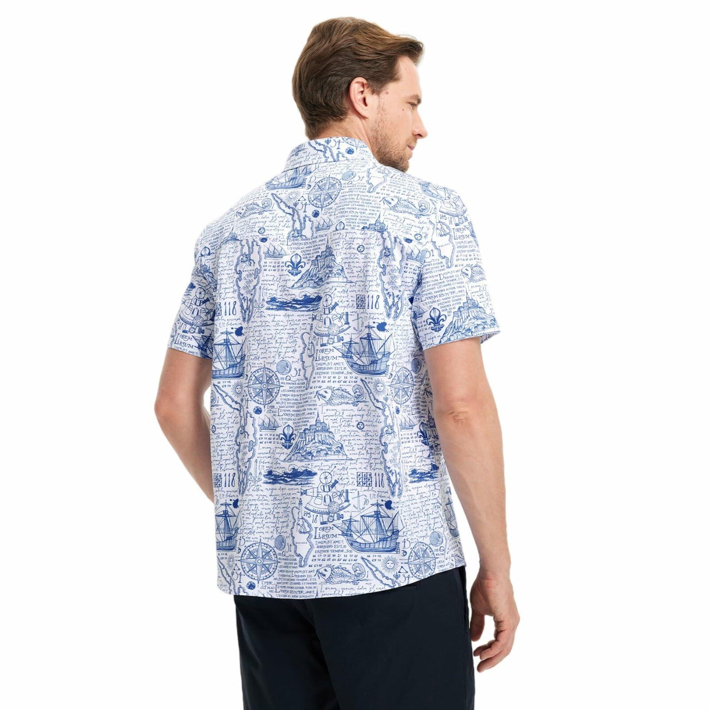 M MAELREG Men’s Floral Button Down Shirt Casual Summer Beach Cruise Top