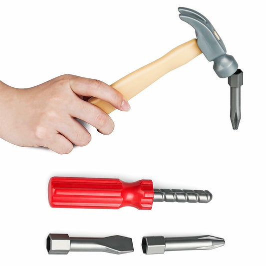 SMILESSKIDDO 4Pcs Toddler Plastic Toy Hammer Set Simulation Tools