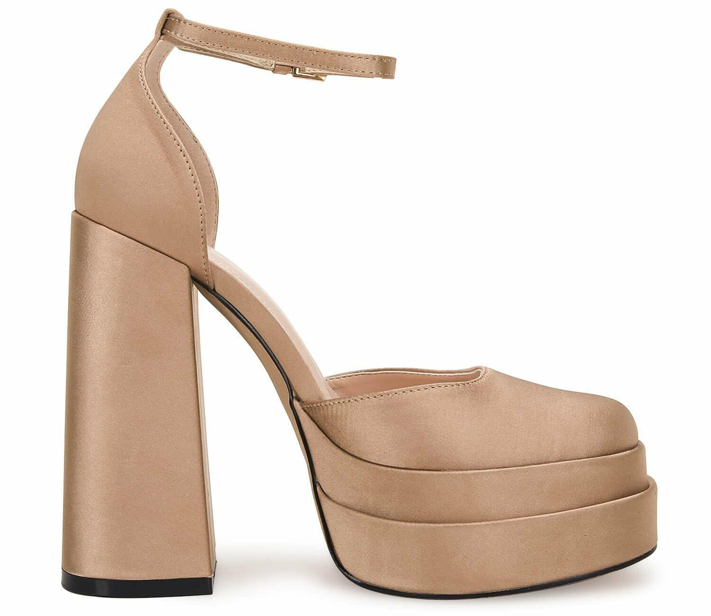 VETASTE Womens Platform Chunky Heels Ankle Strap Pumps Khaki