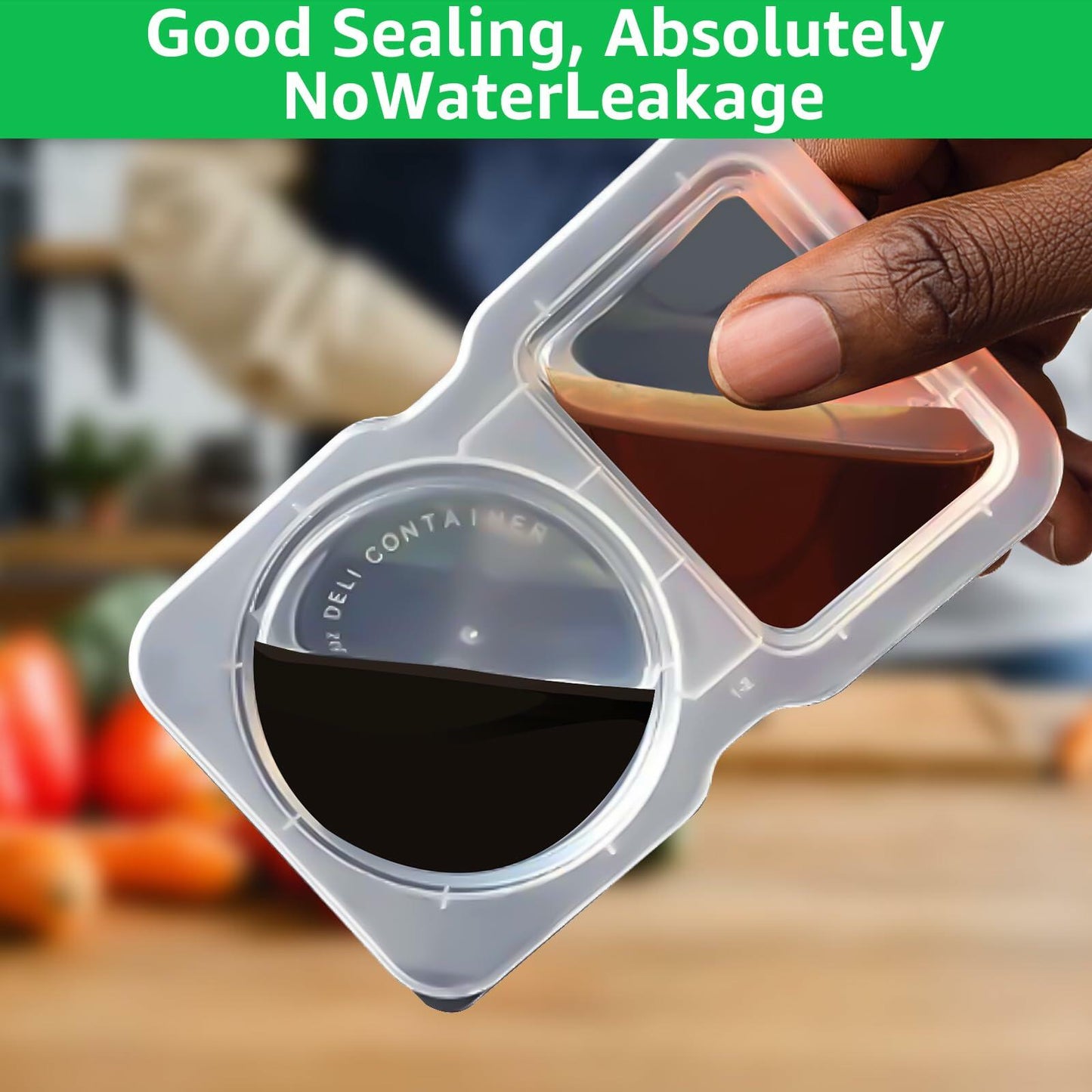 [Like New] PIRTA Double Compartment Condiment Containers with Lids 16 PCS Plastic