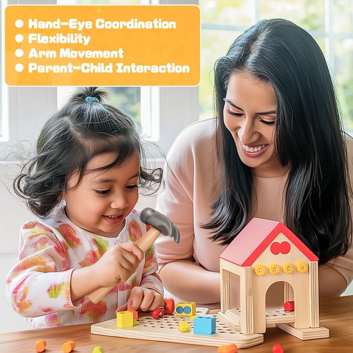 SMILESSKIDDO 4Pcs Toddler Plastic Toy Hammer Set Simulation Tools