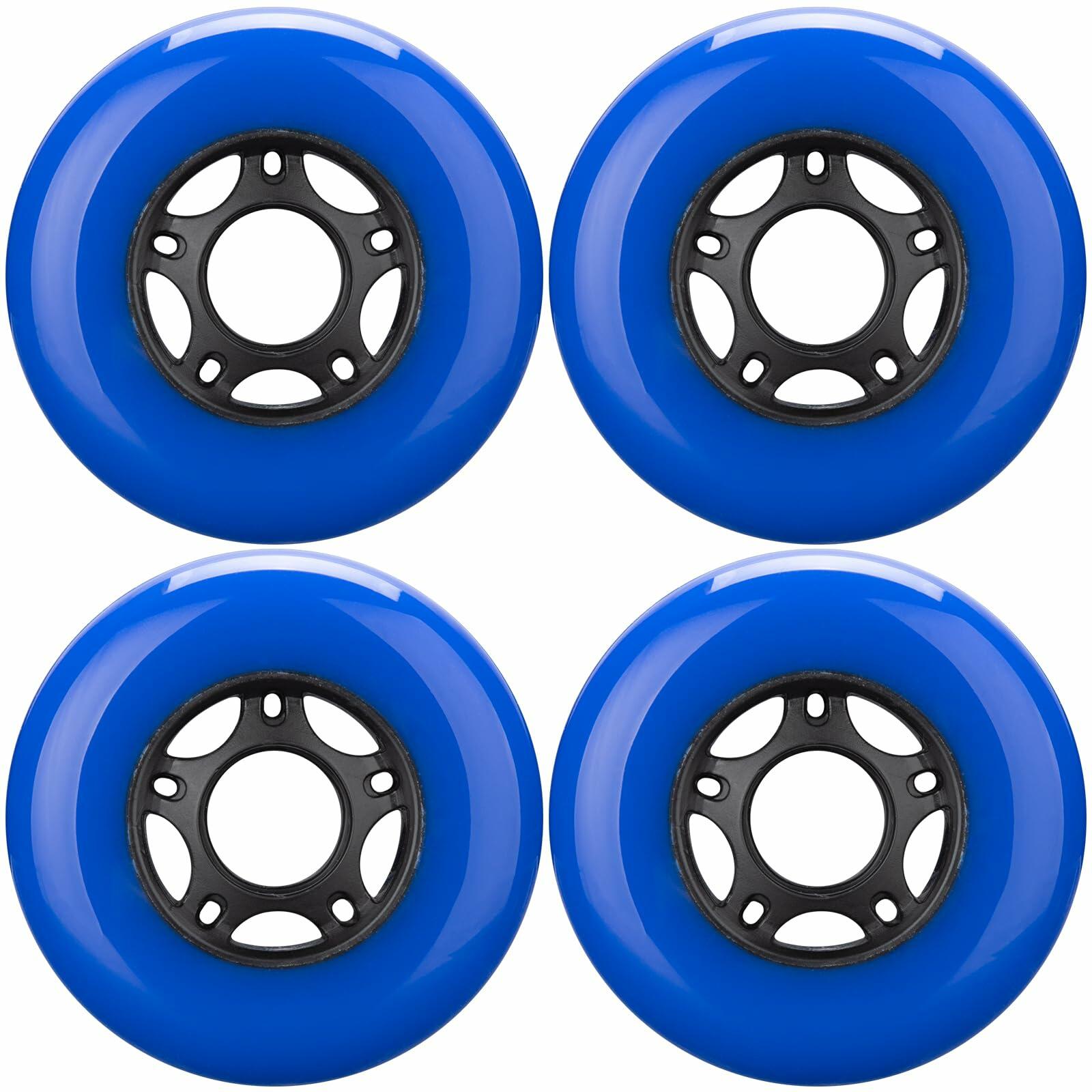 WHEELCOME Inline Skate Wheels 85a Blue 64mm 8-Pack Replacement