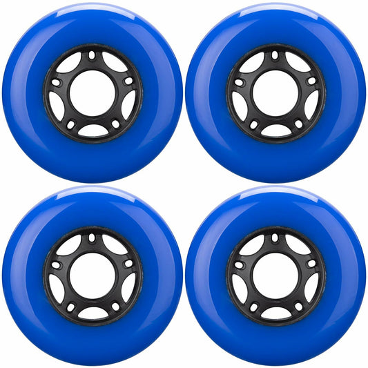WHEELCOME Inline Skate Wheels 85a Blue 64mm 8-Pack Replacement