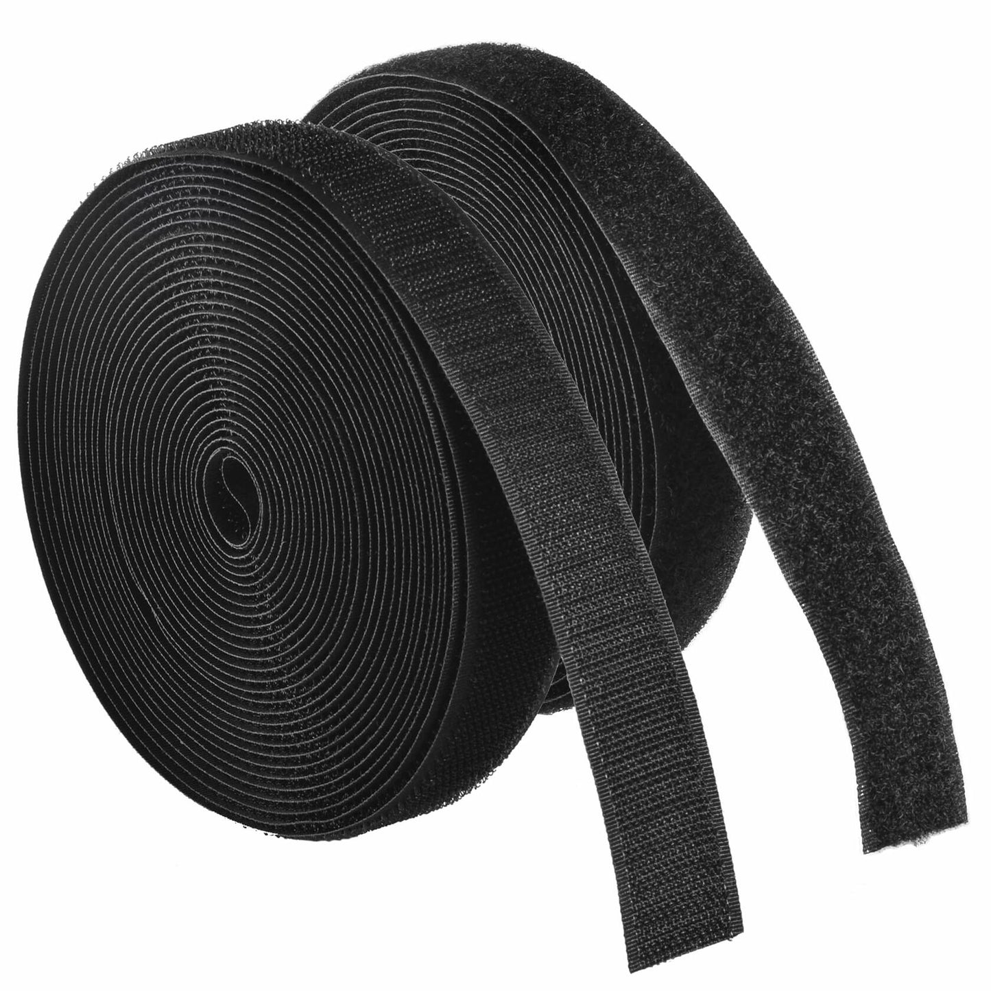 BQS 6 Yards Sew On Hook Loop Strips Nylon Fastener Black 1" Width