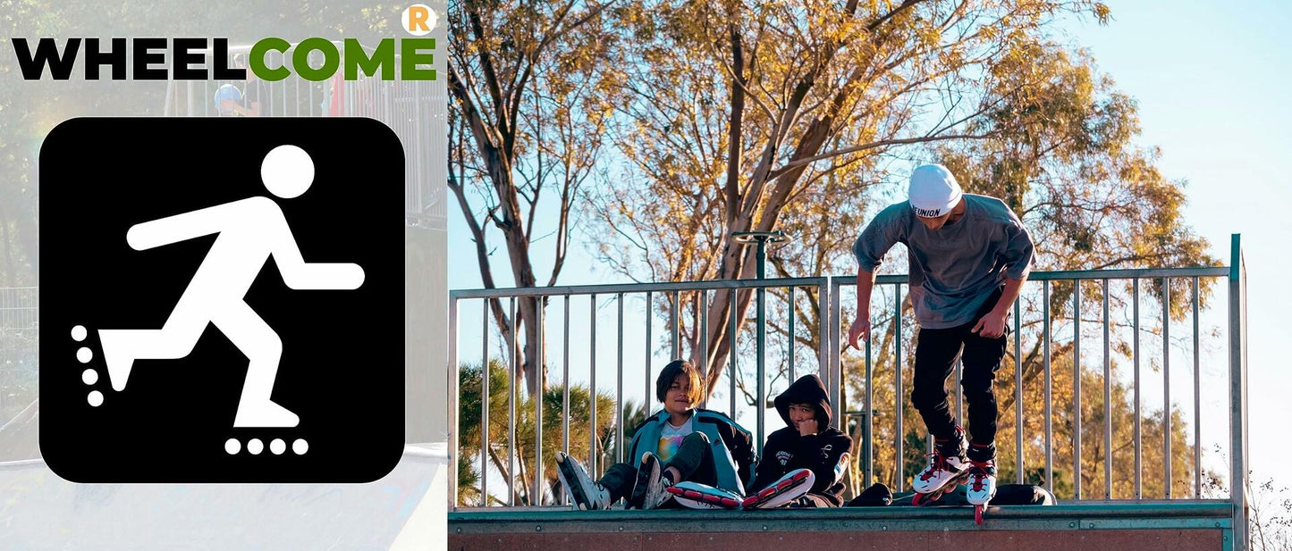 WHEELCOME Inline Skate Wheels 85a Blue 64mm 8-Pack Replacement