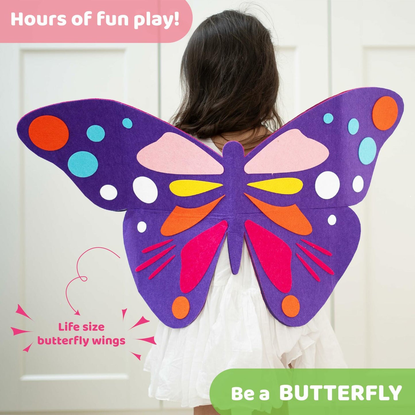 jackinthebox Butterflies Costume Craft Kit 3 Craft Projects Ages 3-5 OPEN BOX