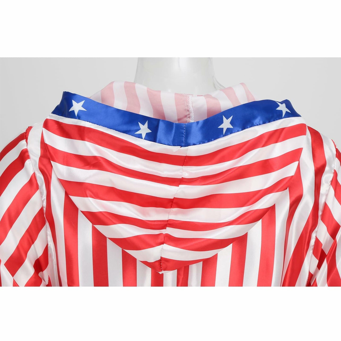 [Like New] Colorful House Men Satin Black Boxing Robe with Belt Flag Size L