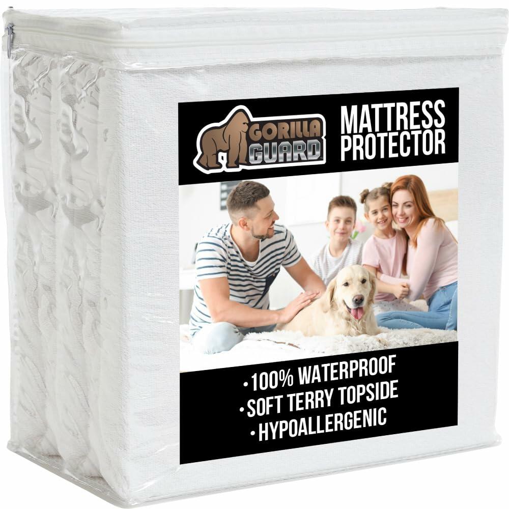 [Like New] GORILLA GRIP Waterproof Mattress Protector Full Size White Hypoallergenic