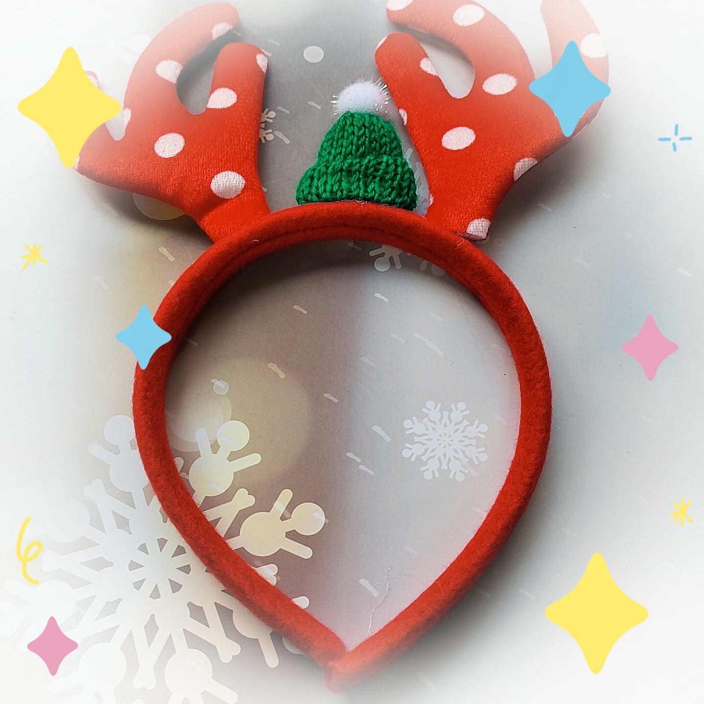 QUNQINLI Christmas Deer Antlers Headband Plush Red Style F 1PCS