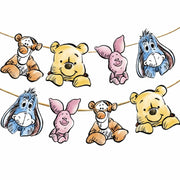 HOTIMO 8 PCS Winnie Baby Shower Banner Party Decor Multicolor Cartoon