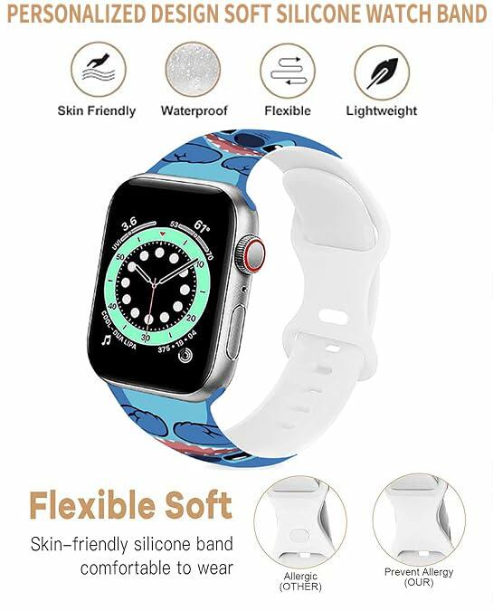GSDUGYBG Silicone Watch Band Waterproof Sports Replacement Blue Size 42mm