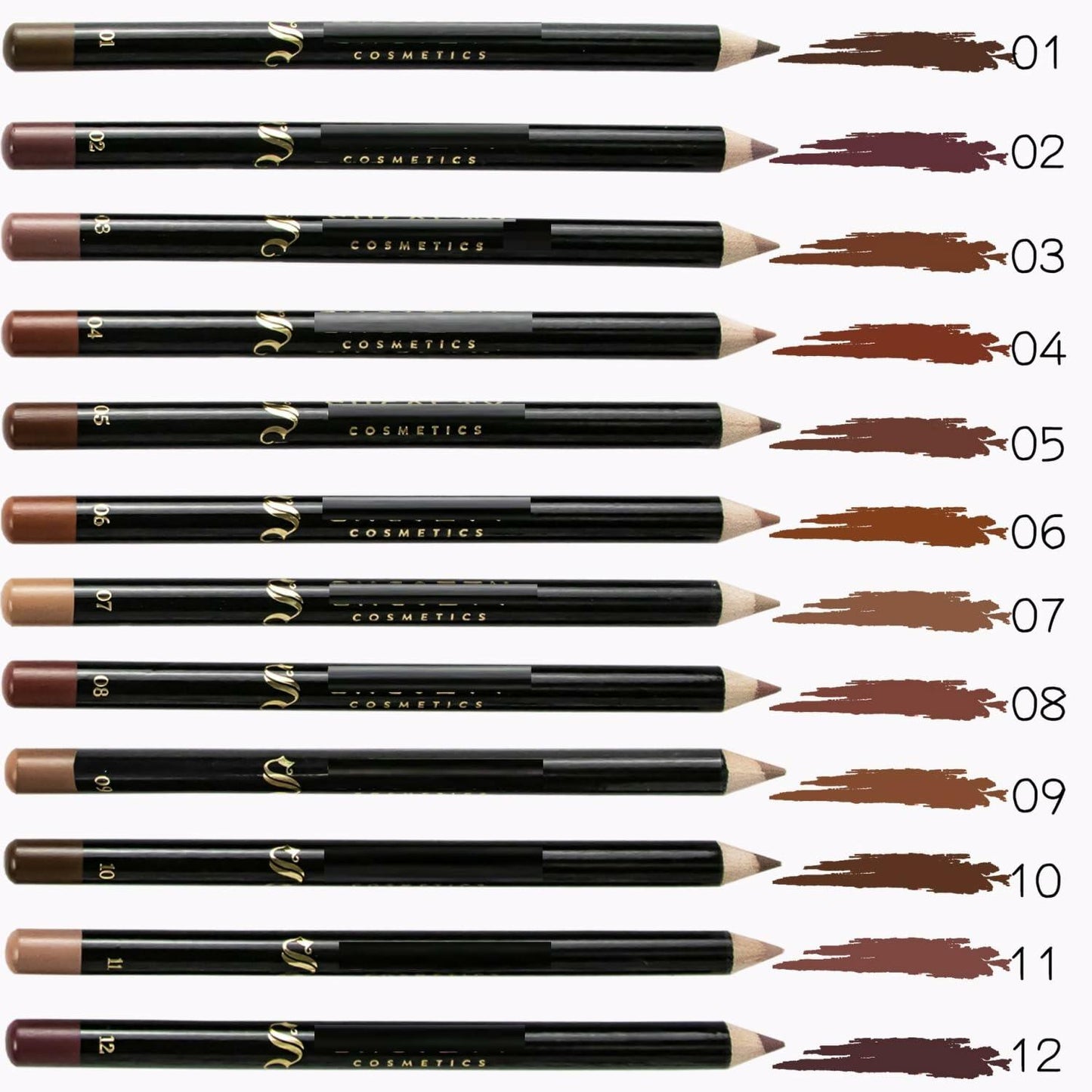 MAEPEOR Nude Lip Liner Set 12 Colors Matte Waterproof Long Lasting 1.06oz
