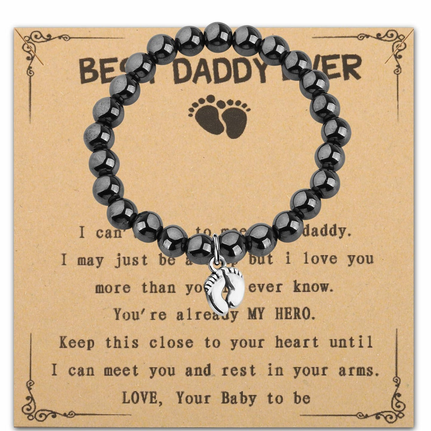LQRI Bead Bracelet New Dad Gift Daddy To Be Pregnancy Announcement Small