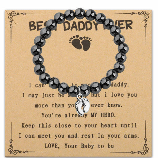 LQRI Bead Bracelet New Dad Gift Daddy To Be Pregnancy Announcement Small