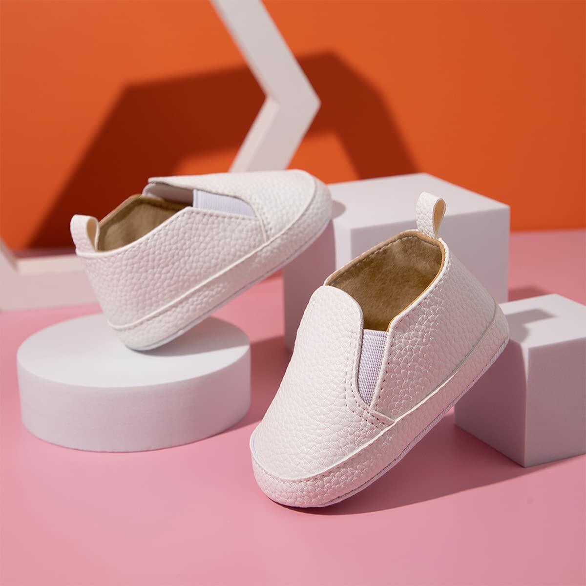 Meckior Infant Canvas Soft Sole Slip On Shoes Toddler B10/White Size Newborn