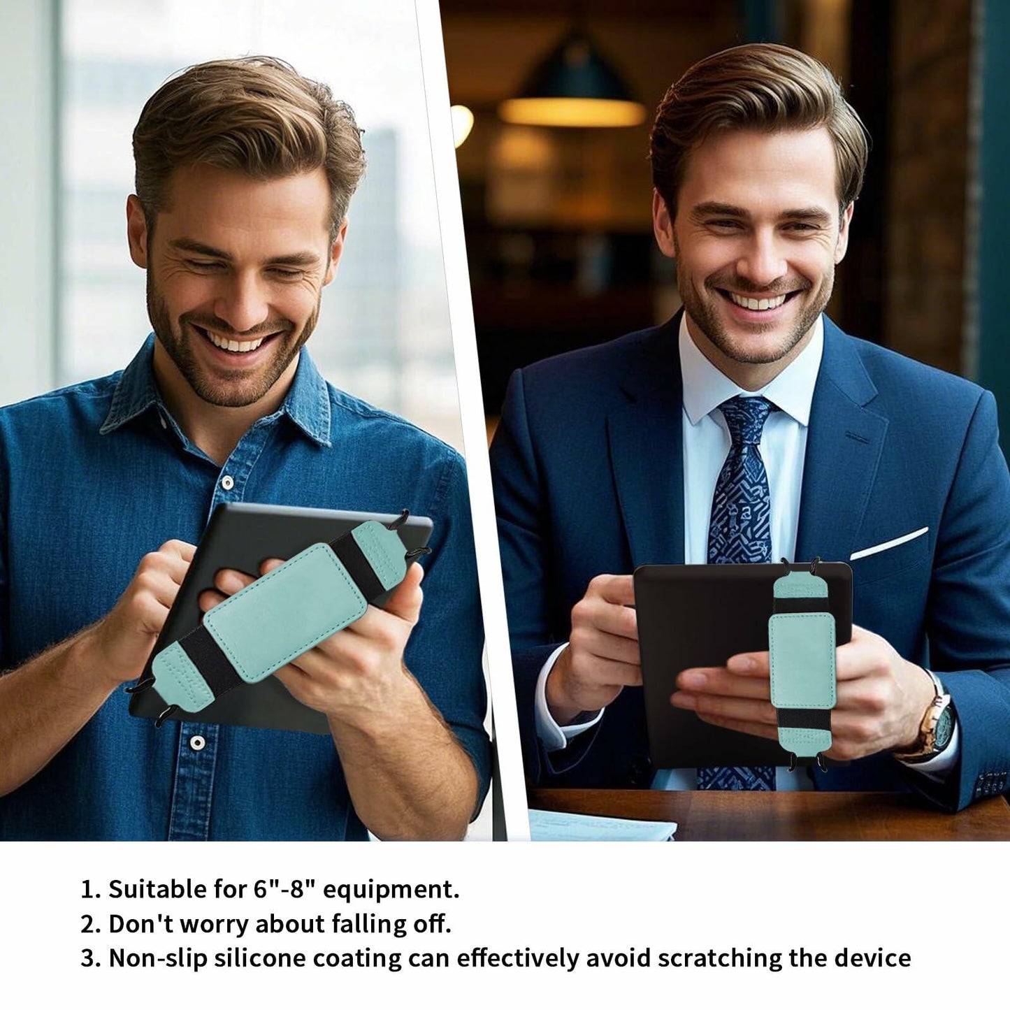 Gowjaw Secure Hand Strap for 6-7" Kindle Tablets Light Blue