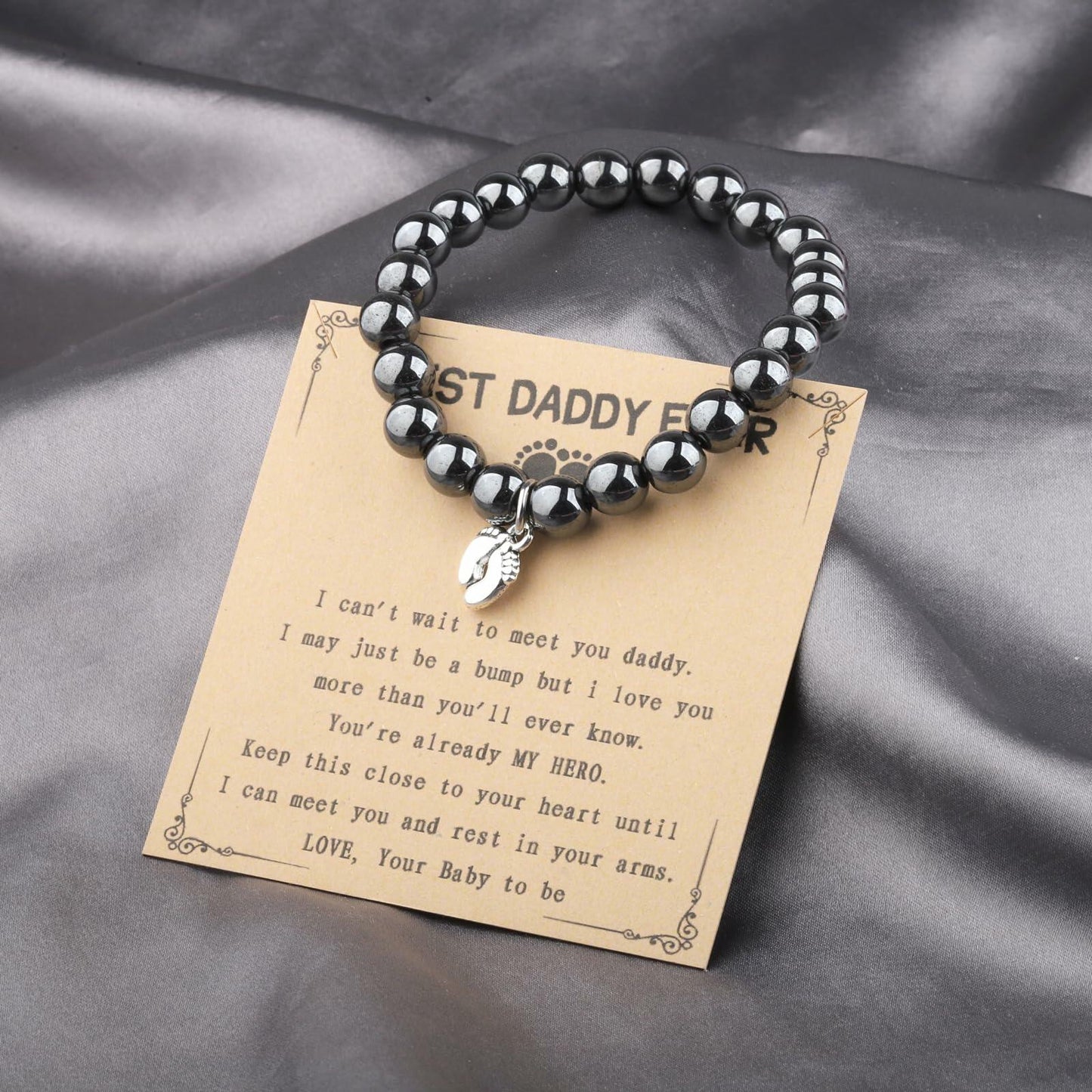 LQRI Bead Bracelet New Dad Gift Daddy To Be Pregnancy Announcement Small