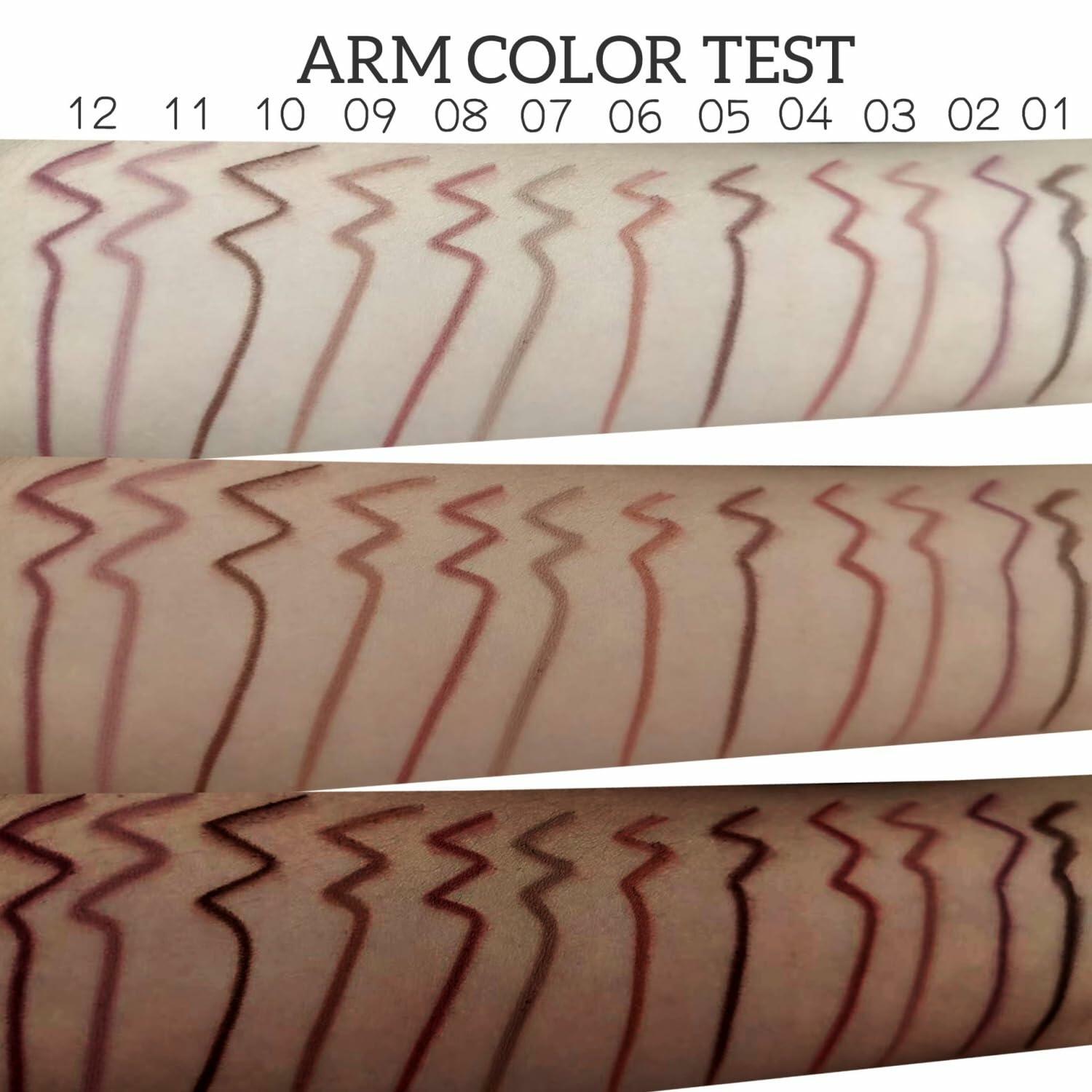 MAEPEOR Nude Lip Liner Set 12 Colors Matte Waterproof Long Lasting 1.06oz