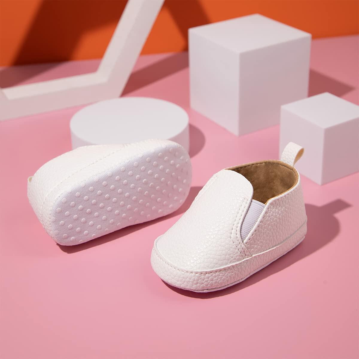 Meckior Infant Canvas Soft Sole Slip On Shoes Toddler B10/White Size Newborn