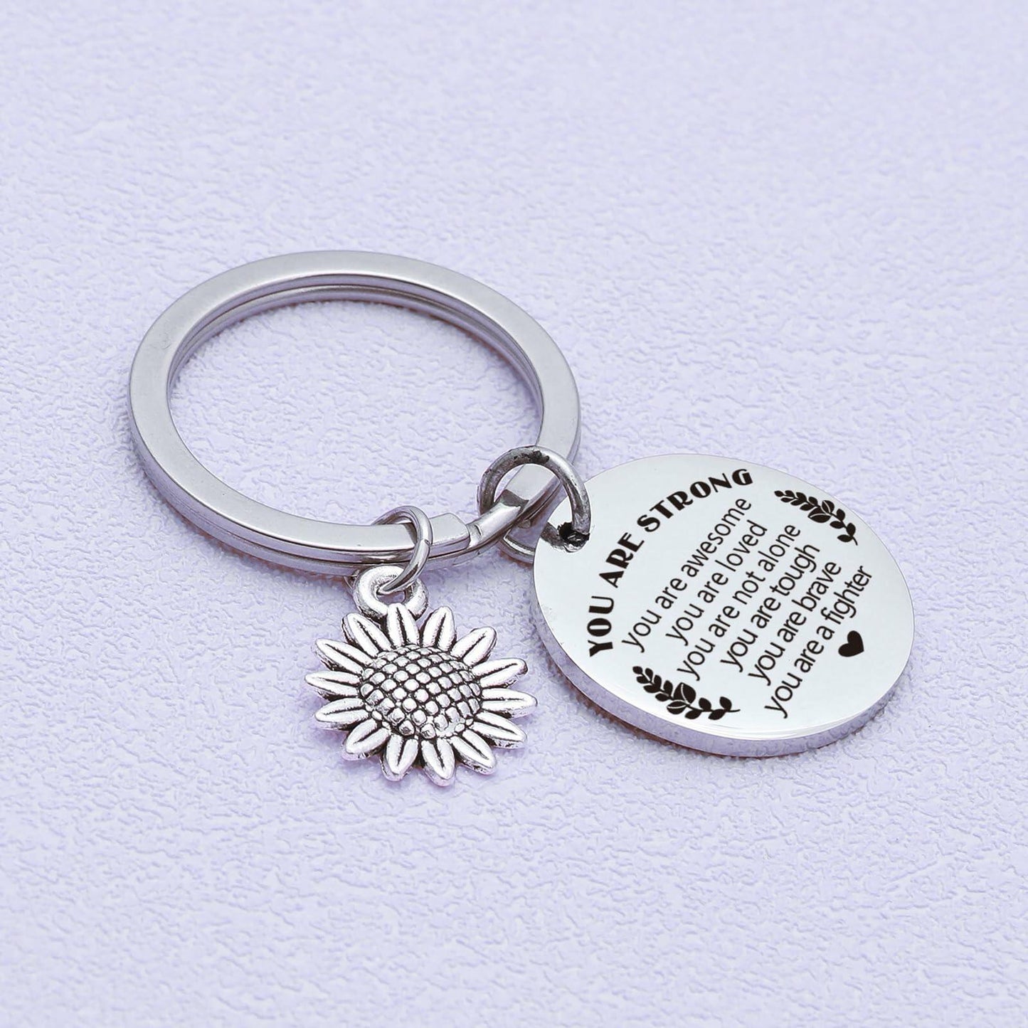ASANHAO Get Well Soon Keychain Cancer Survivor Support Gift 1.18″