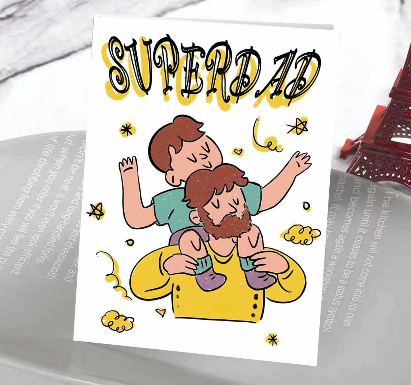 LuckymyliXY Father's Day Greeting Card Father's Love Leaning on Shoulder