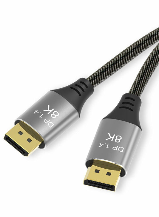 Eaeon 6.6ft DisplayPort 1.4 Cable 8K60Hz 4K144Hz Braided Gray