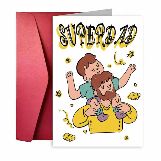 LuckymyliXY Father's Day Greeting Card Father's Love Leaning on Shoulder