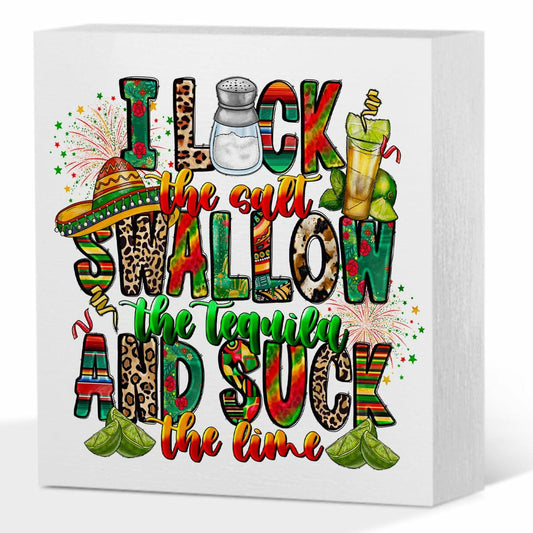 MIOOKISS Cinco De Mayo Rustic Wooden Box Sign 5x5 inch I Lock The Salt