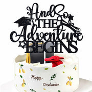 RLXPT And So The Adventure Begins 2025 Graduation Cake Topper Black Paper 1 Pc