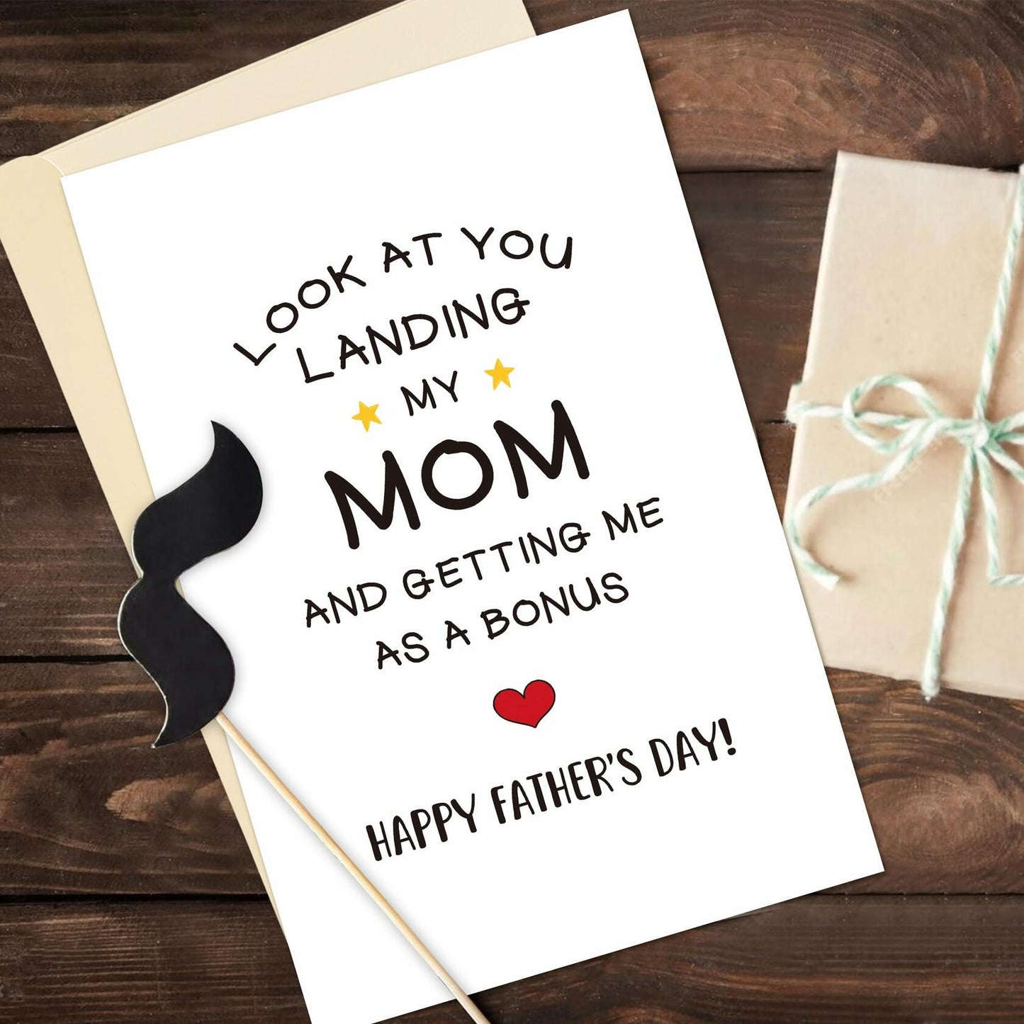 Heyshoo Funny Stepdad Father's Day Card Humor Bonus Dad Gift