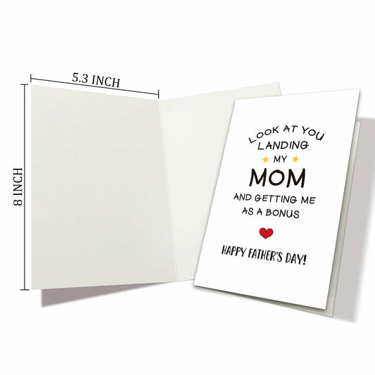 Heyshoo Funny Stepdad Father's Day Card Humor Bonus Dad Gift