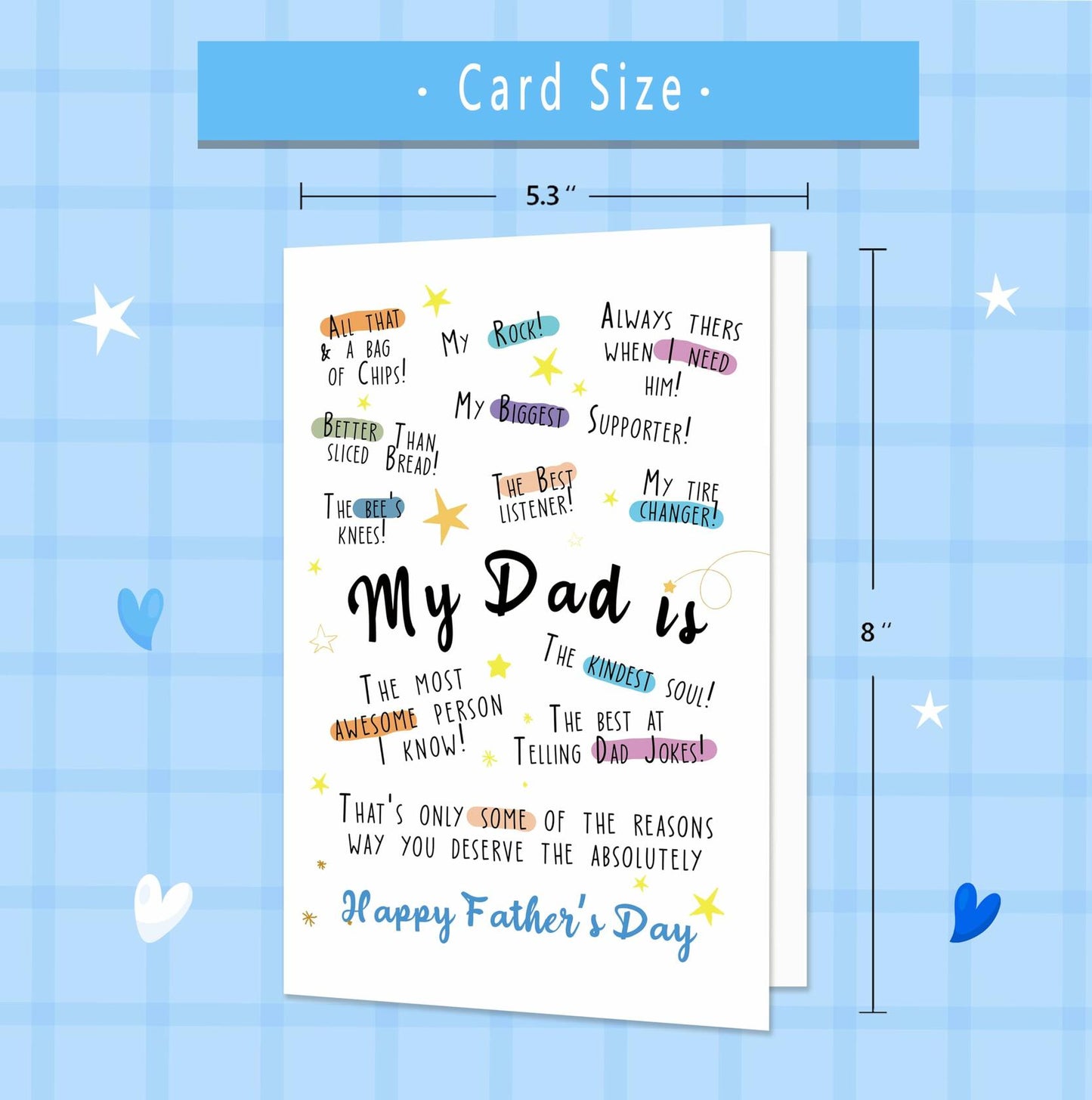 IDU Funny Fathers Day Card for Dad Humorous Gift from Kids Color ZN169