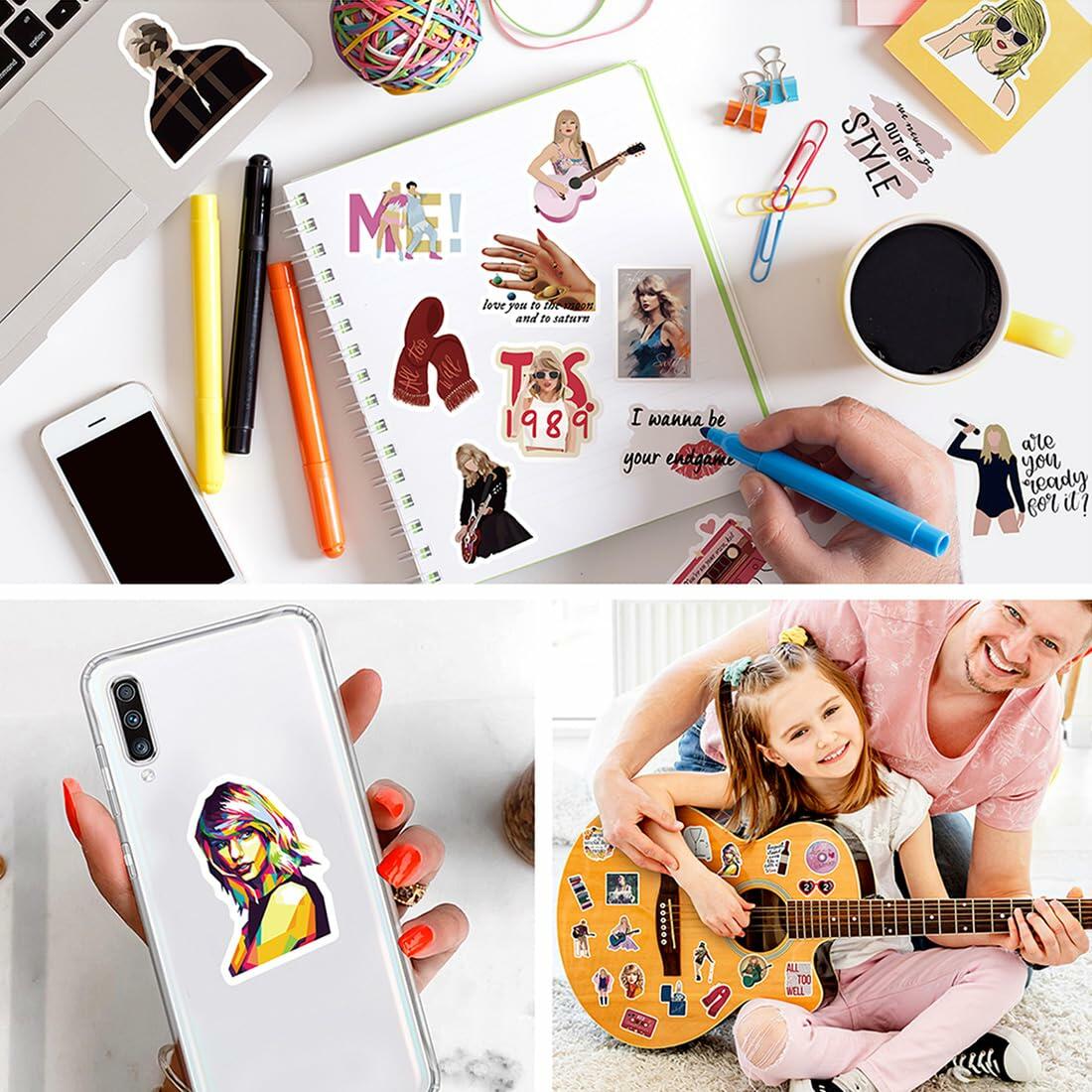 Kiislee 100 Popular Music Stickers Pop Singer Album Vinyl Multi-color