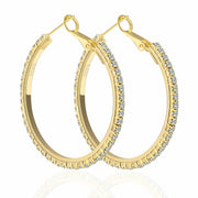 fcaylo 925 Sterling Silver Gold Hypoallergenic Lightweight Hoop Earrings 40mm