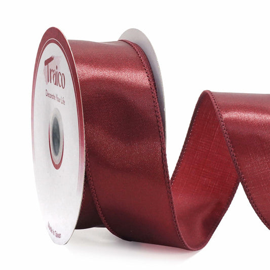 Traico 1.5" Navy Blue Satin Wired Ribbon 20 Yards for Christmas Wedding