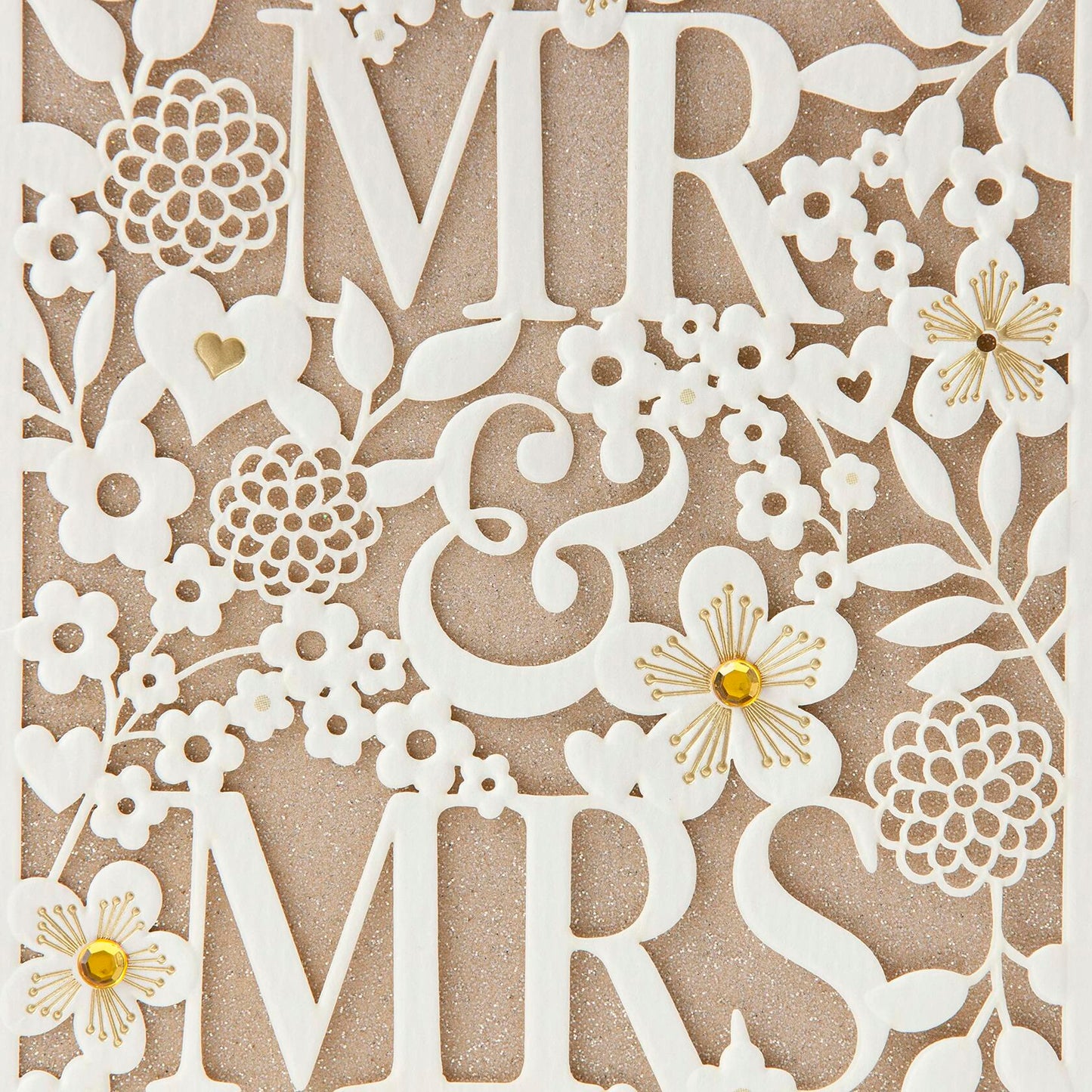 Hallmark Wedding Card Mr. & Mrs. Elegant Design with Envelope