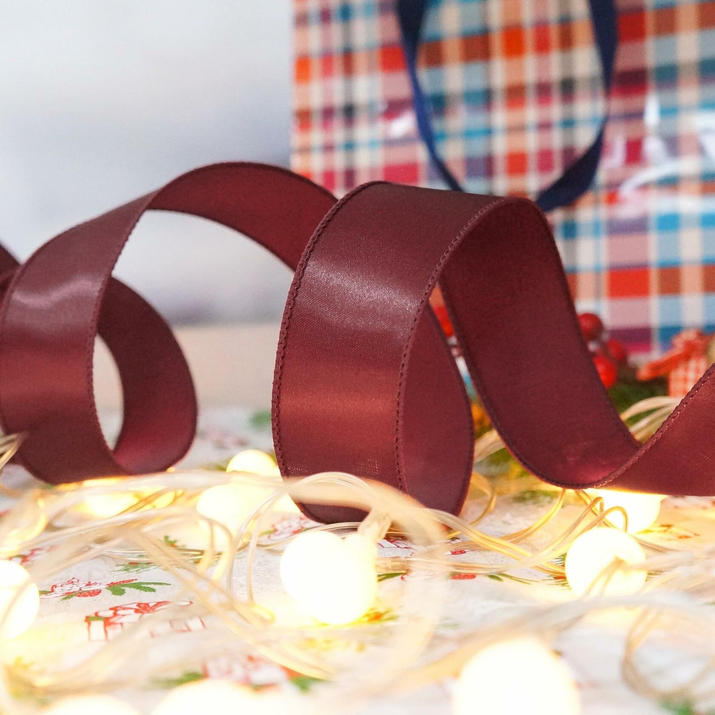 Traico 1.5" Navy Blue Satin Wired Ribbon 20 Yards for Christmas Wedding