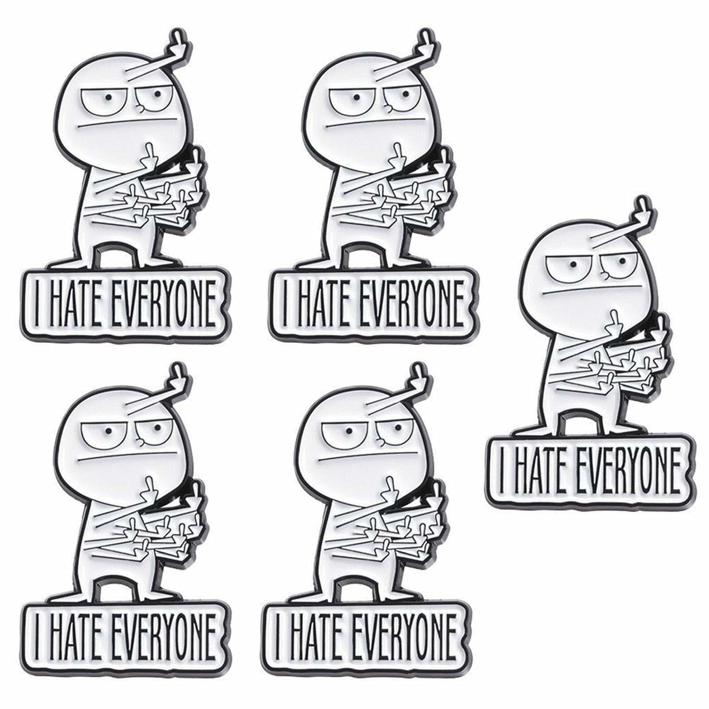 XMTYQ Funny Sarcastic Enamel Pins Set 5pcs Humor Brooch Collection