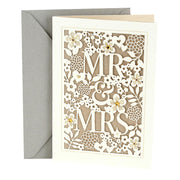 Hallmark Wedding Card Mr. & Mrs. Elegant Design with Envelope