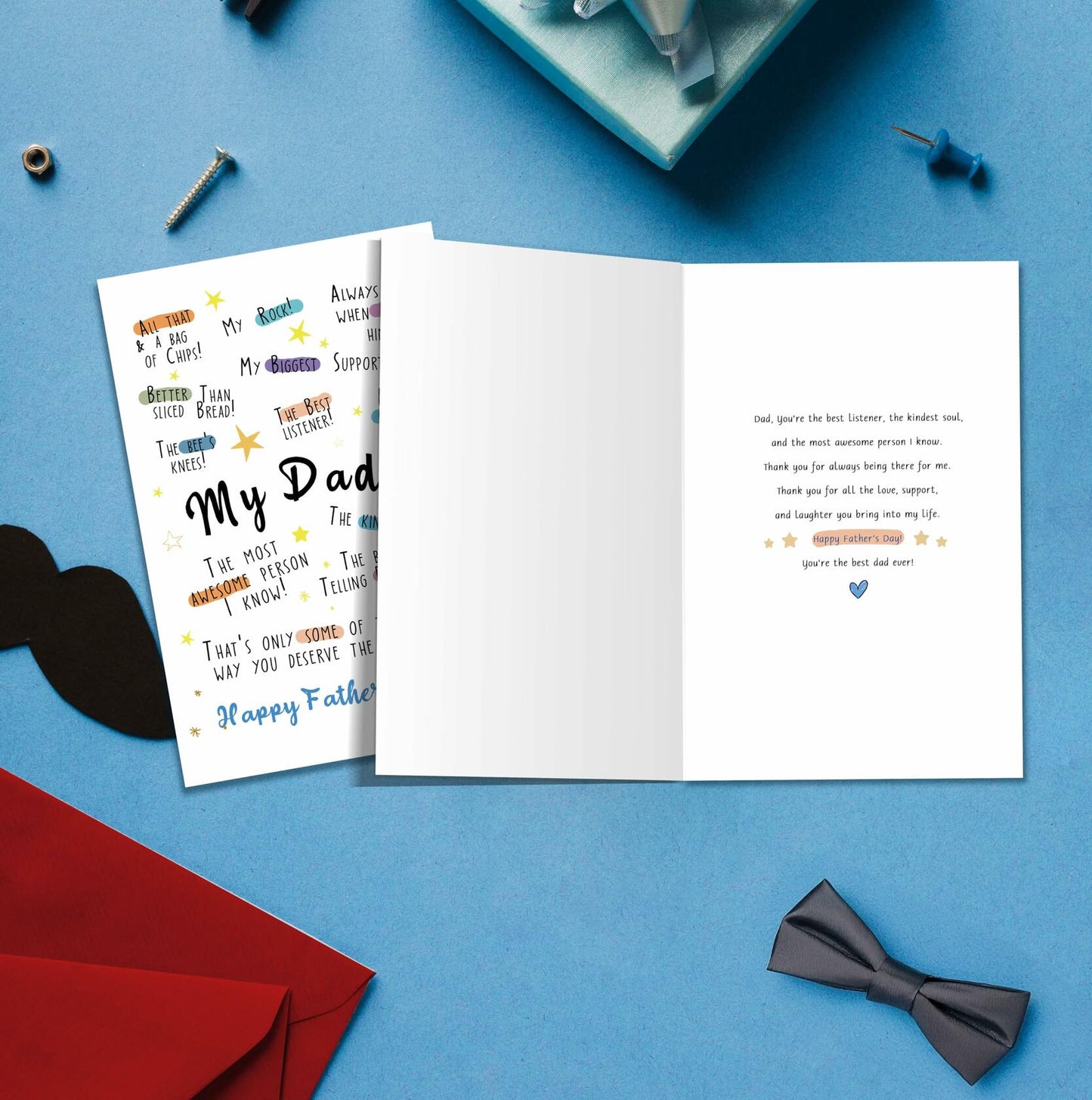 IDU Funny Fathers Day Card for Dad Humorous Gift from Kids Color ZN169