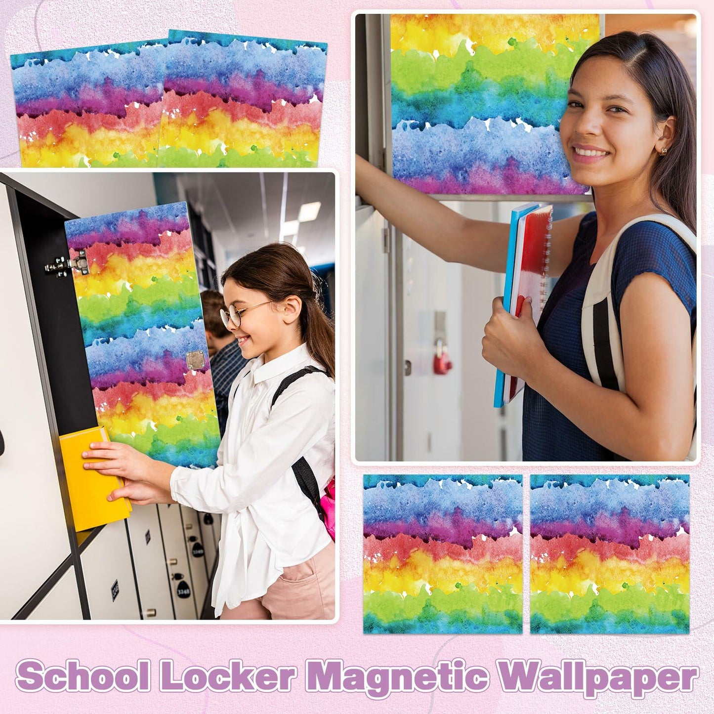 Nuanchu Magnetic Locker Wallpaper 12x12in 6pcs Colorful Waterproof Trimmable