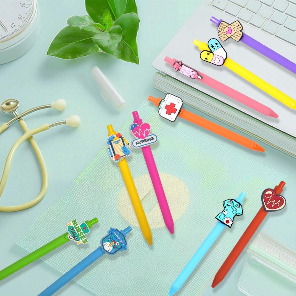 BAISDY 10pcs Nurse Pens Cute Nursing Student Essentials Black Ink