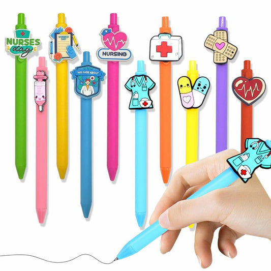 BAISDY 10pcs Nurse Pens Cute Nursing Student Essentials Black Ink