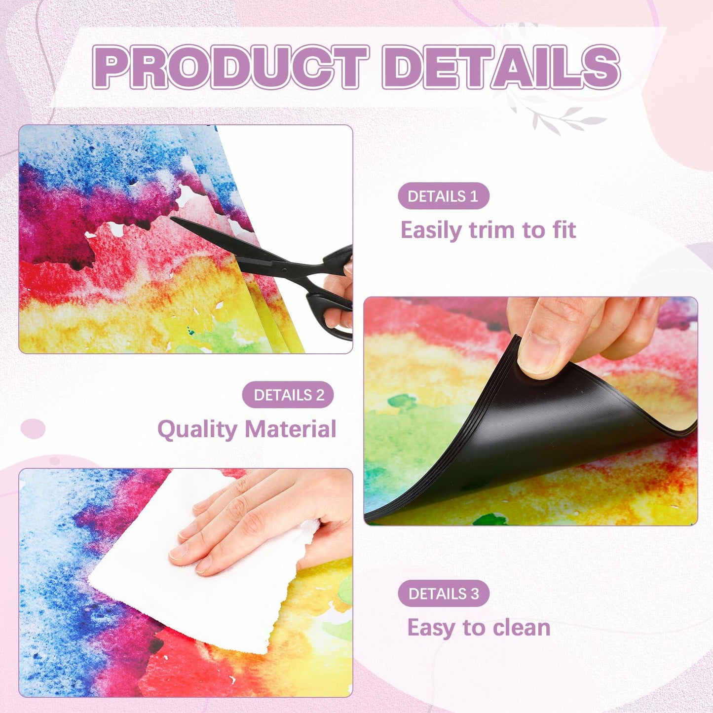 Nuanchu Magnetic Locker Wallpaper 12x12in 6pcs Colorful Waterproof Trimmable